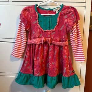 Matilda Jane 18-24 months Ornament Davina pink Christmas ruffle bow dress